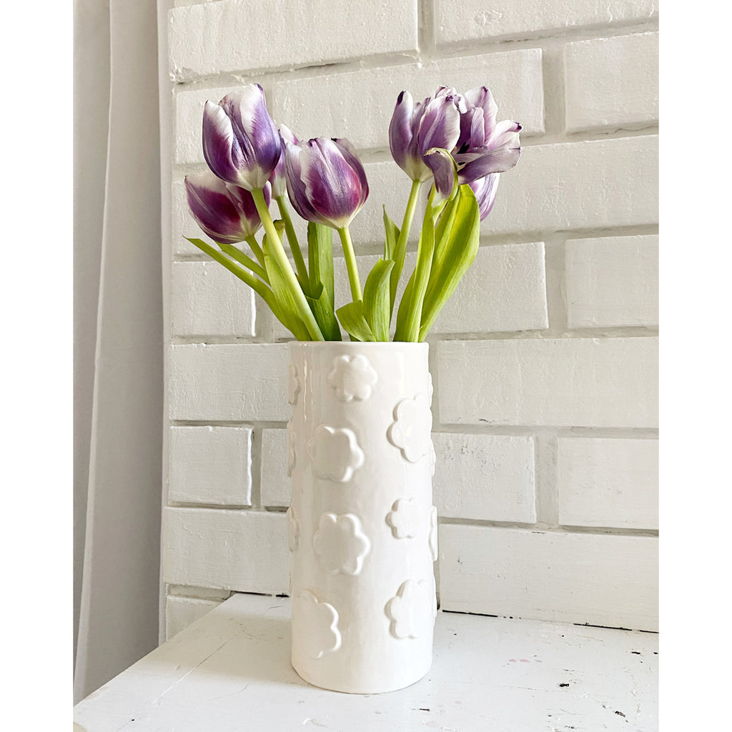 White Flower Vase/Utensil Holder