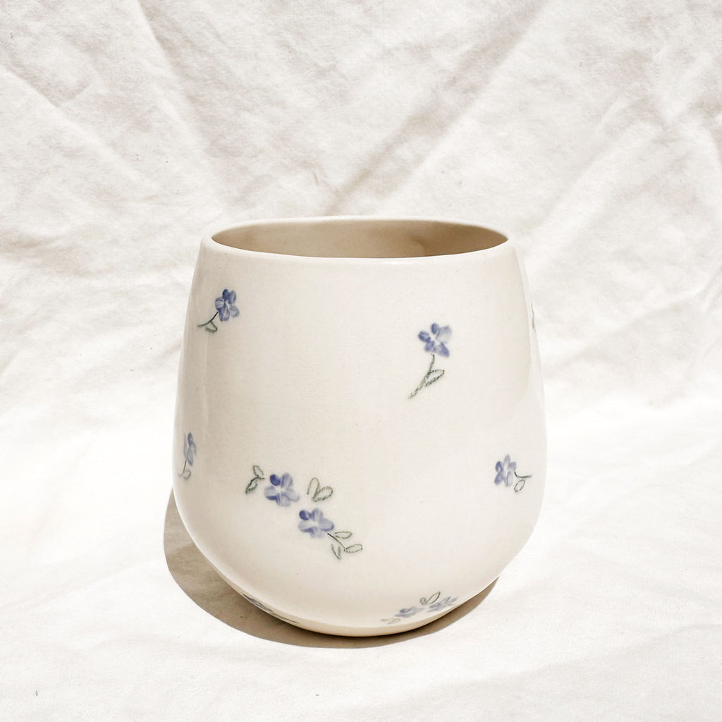 Floral Ceramic Wine Cup