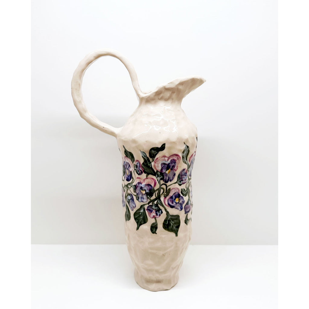 Purple Pansy Pitcher / Vase