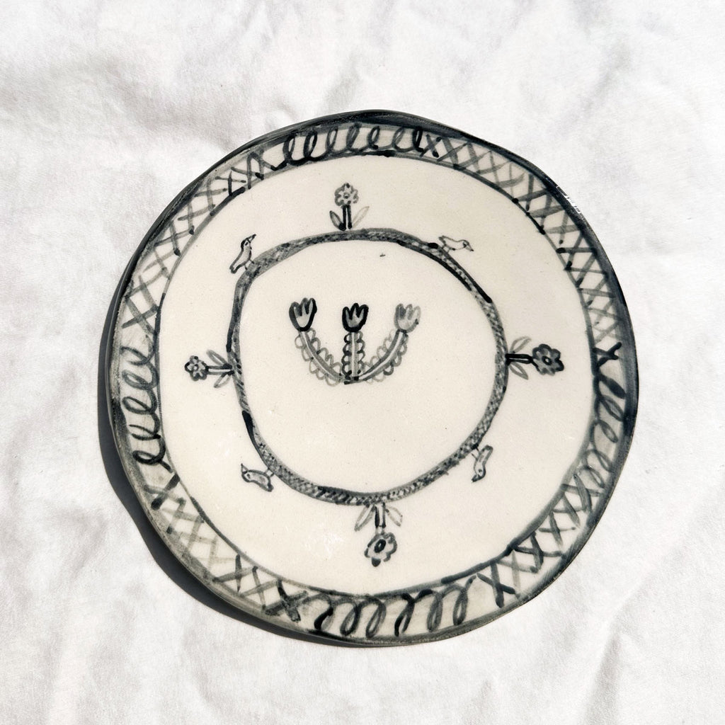 Hand-Painted Scenic Dish, 5.5"