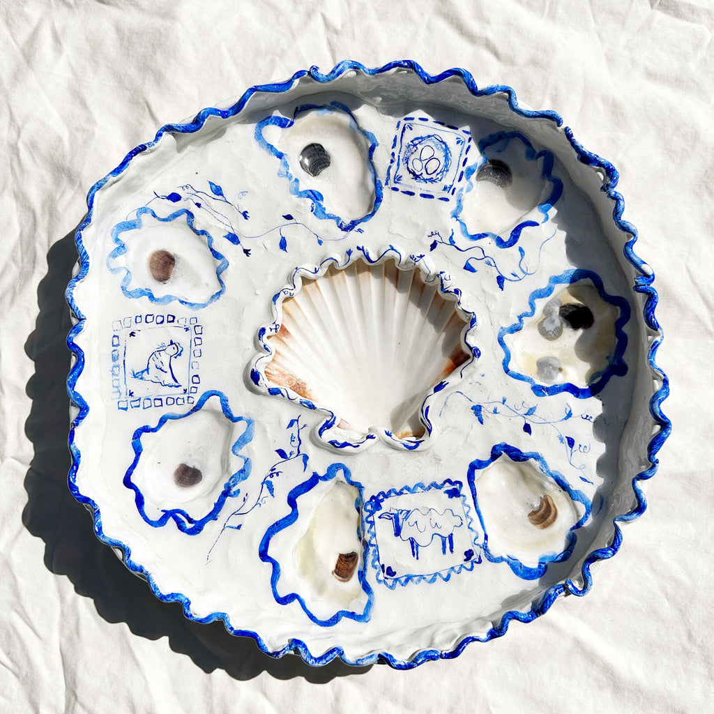 Scalloped Shell Offering Tray, Farm Darlings