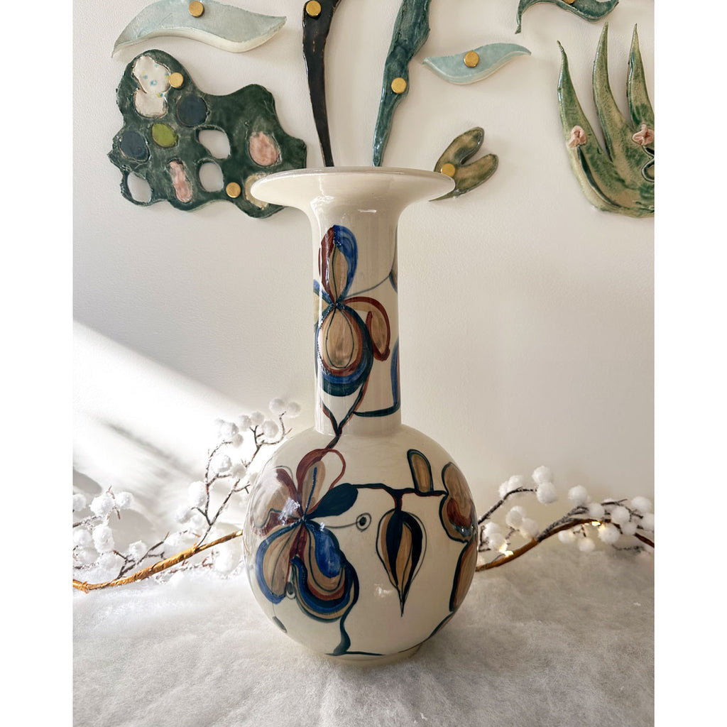 Vintage Floral Ceramic Vase