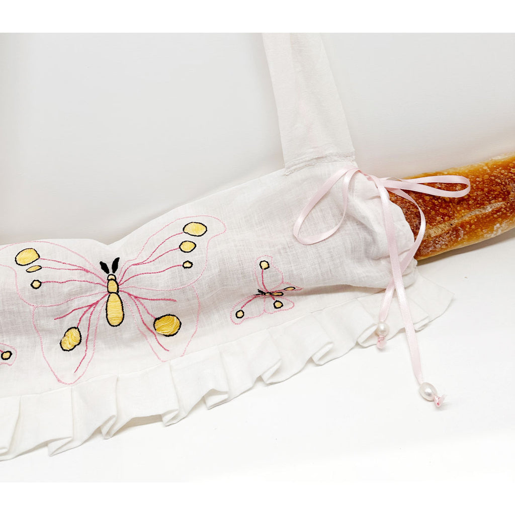 Embroidered Cloth Baguette Bag
