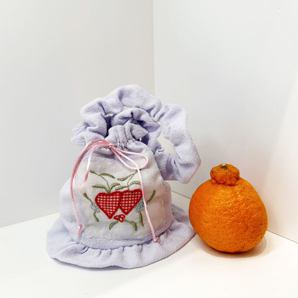 Embroidered Patch Fruit Handbag