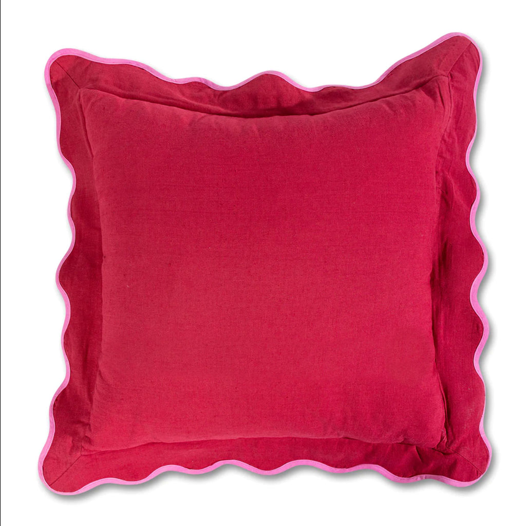 Darcy Scalloped Linen Pillow (with insert)