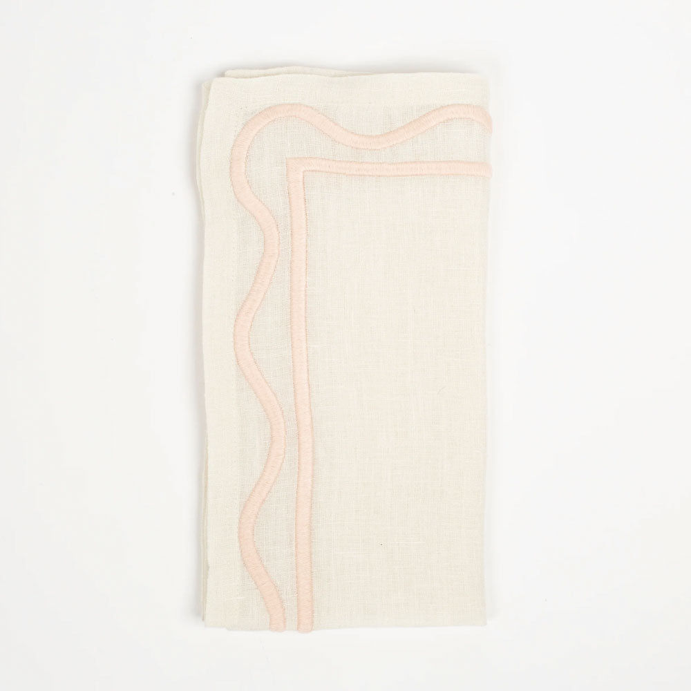 Colorblock Embroidered Linen Napkin