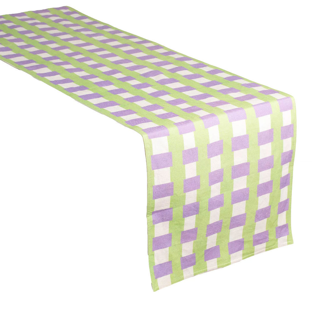 Grid Linen Table Runner