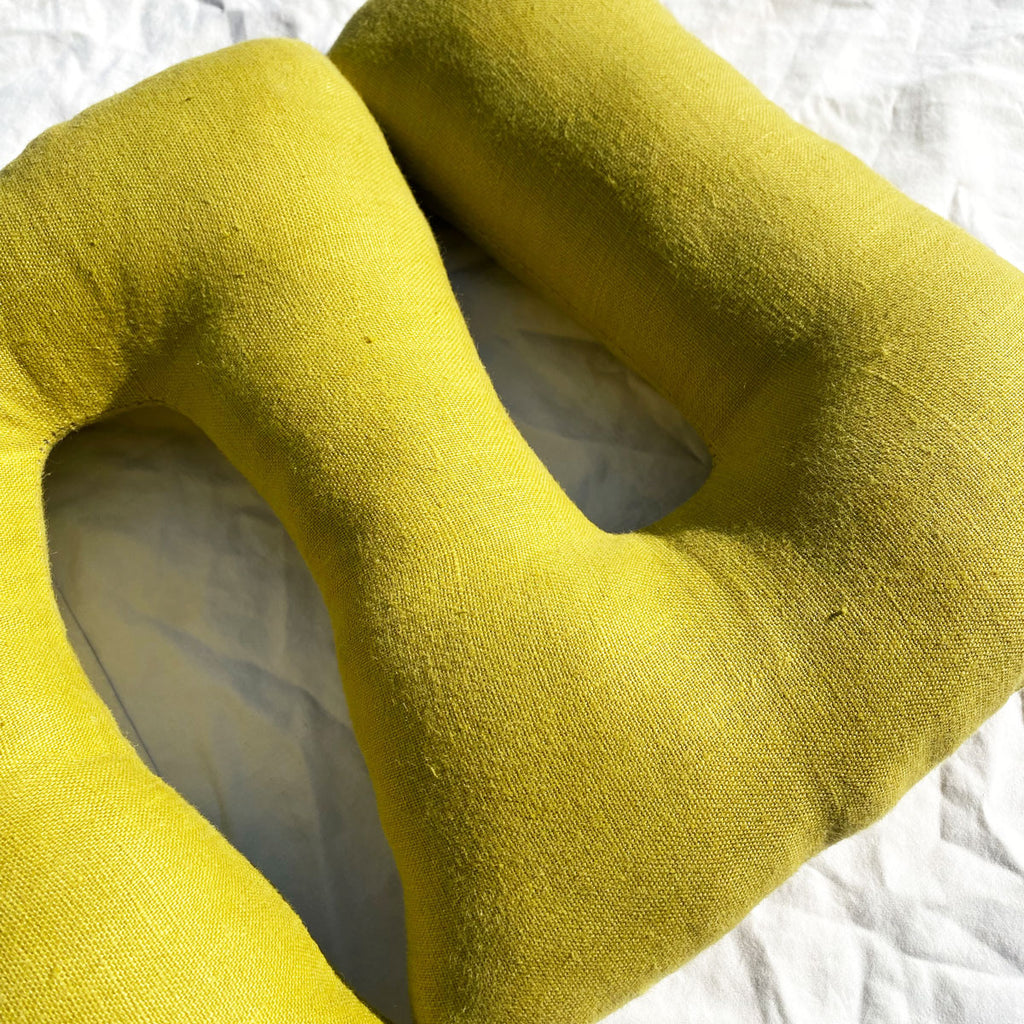 Lemon Lime Square Squiggle Pillow