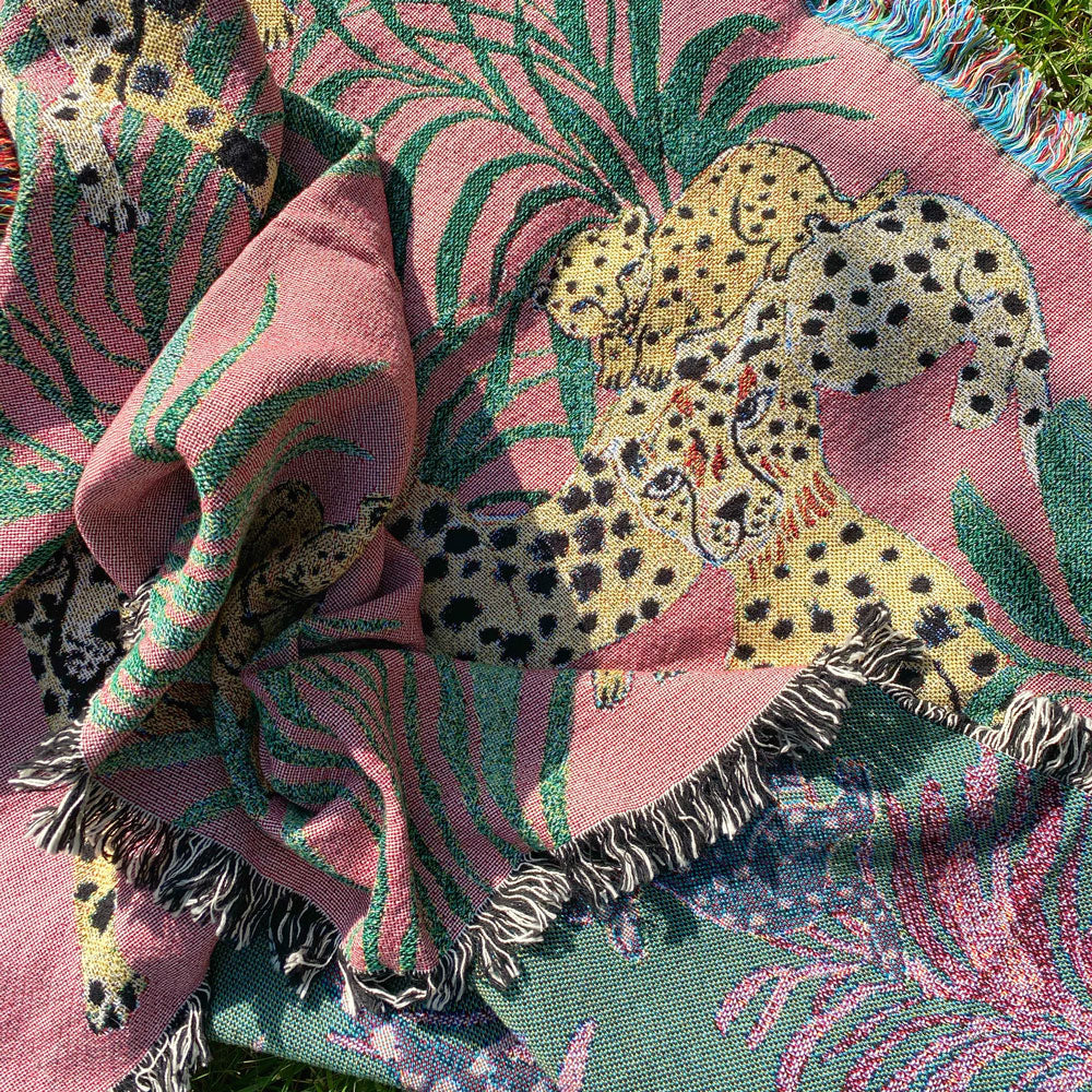 Pink Cheetahs Throw Blanket