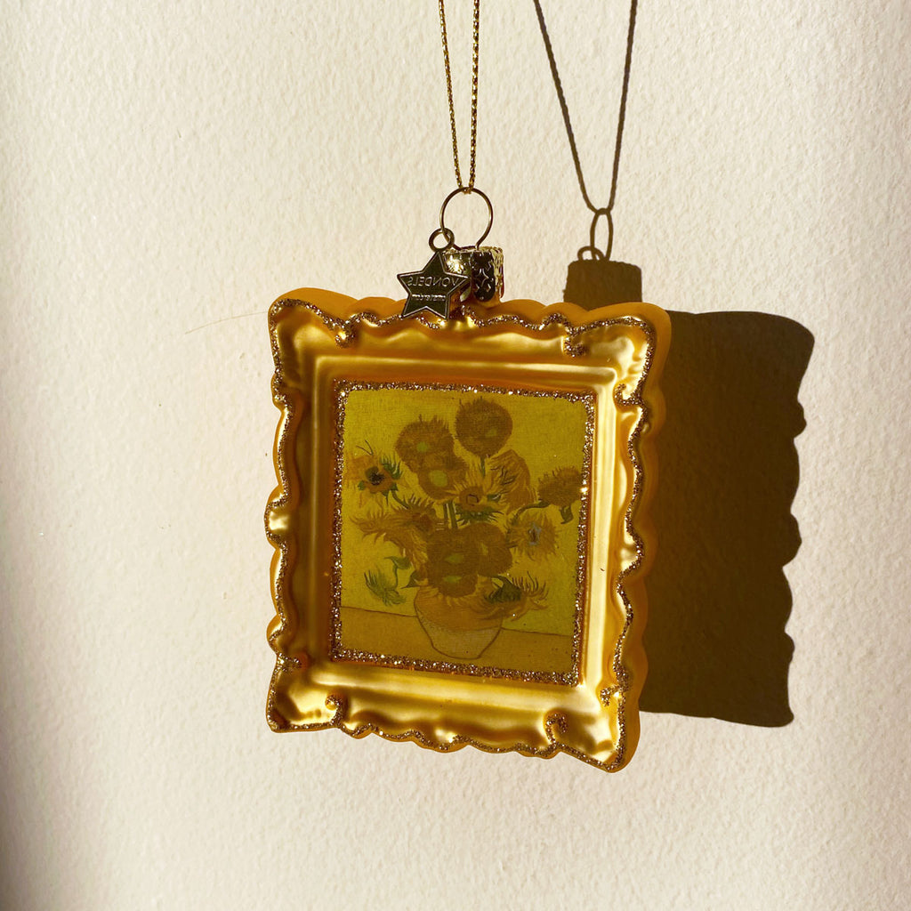 Glass Van Gogh Sunflower Ornament