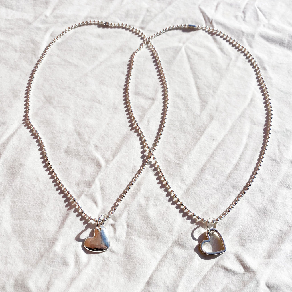 Pair of BFF Necklaces, Sterling Silver