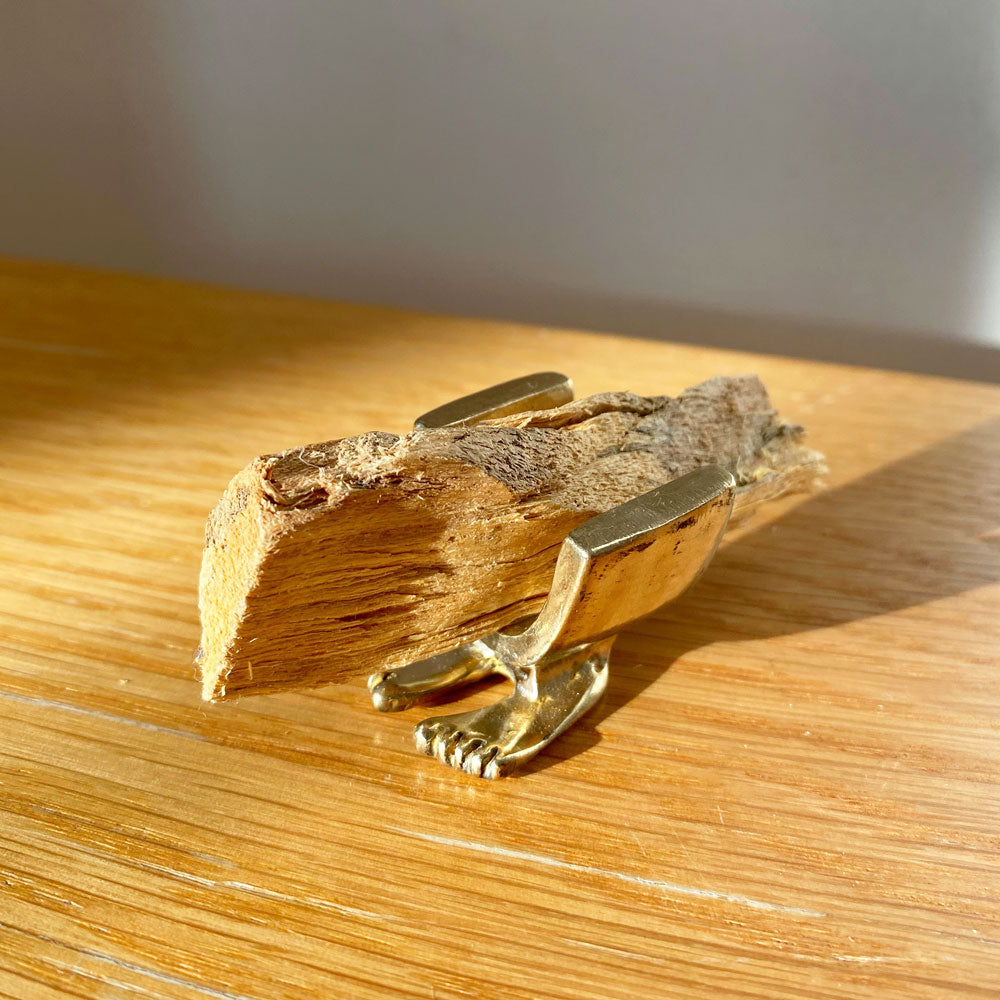 Solid Brass Palo Santo Holder, with Feet!