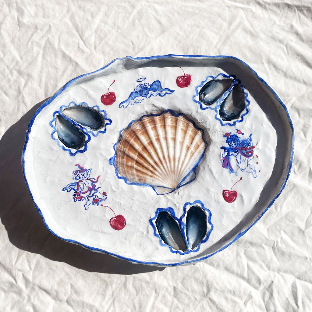 Shell Offering Tray - Cherry Cherubs