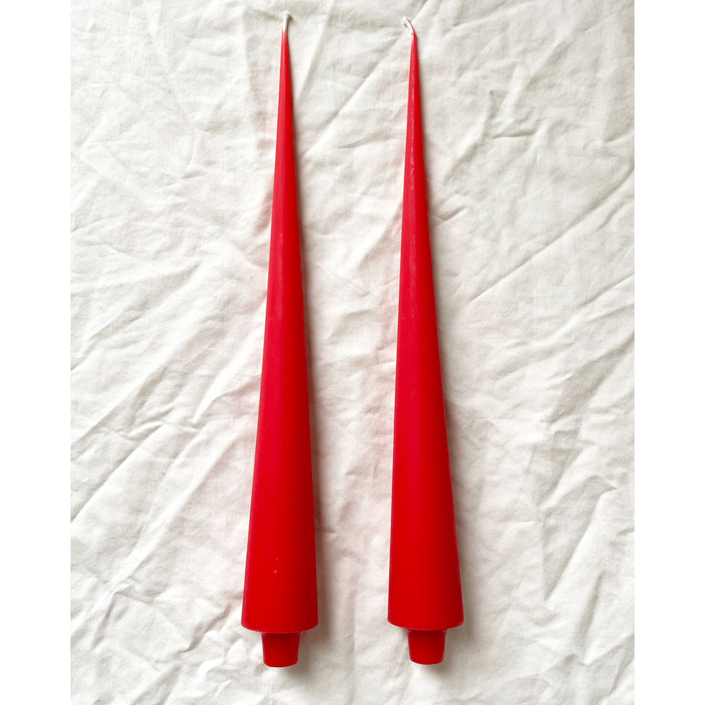 Tall Cone Taper Candles Pair