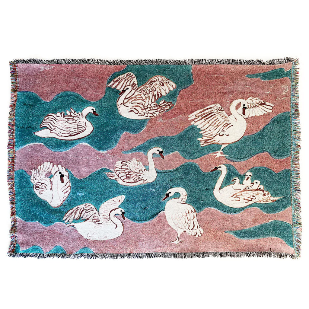 Peaceful Swans Throw Blanket